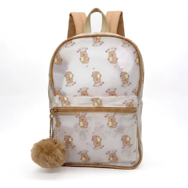 Mochila Infantil Transparente con Pompón