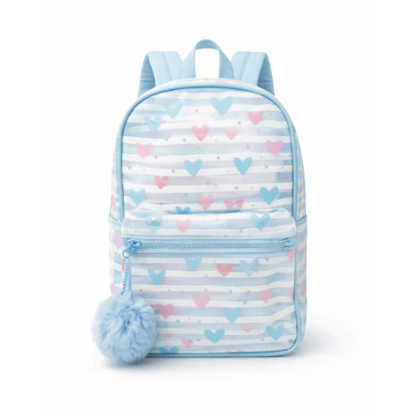 Mochila Infantil Transparente con Pompón