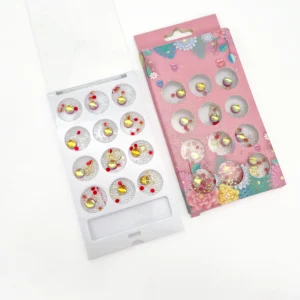 Kit de 12 Apliques Florales para Uñas