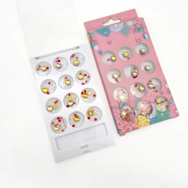 Kit de 12 Apliques Florales para Uñas