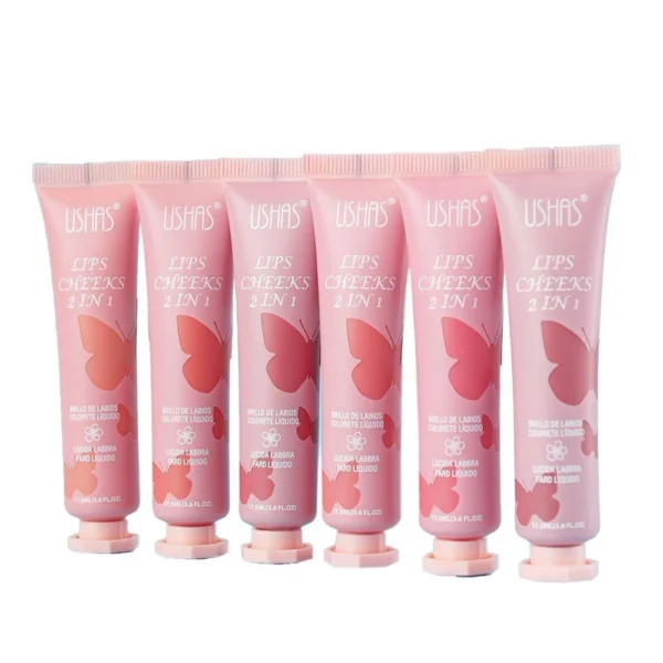 2en1 Rubor-Brillo Labial Cheeks | Ushas