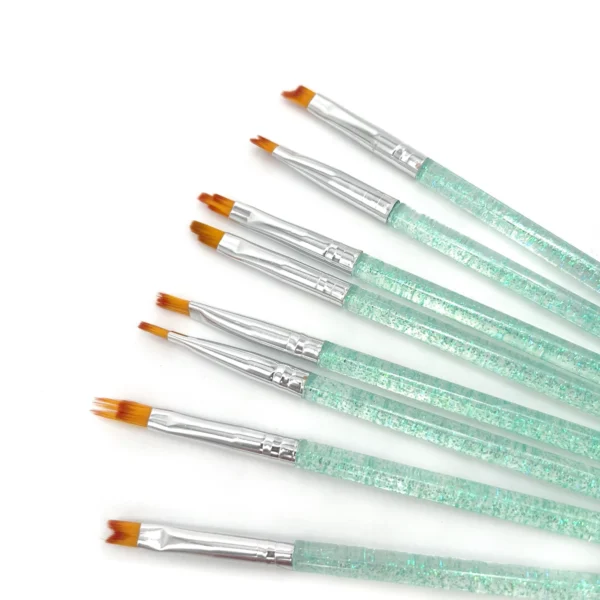 Pincel para Manicura Verde 8 Pzas.