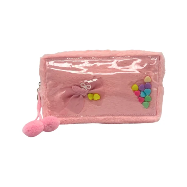 Portacosméticos Peluche con Moño