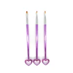 Set Pinceles Corazón para Manicura 3 Pzas.