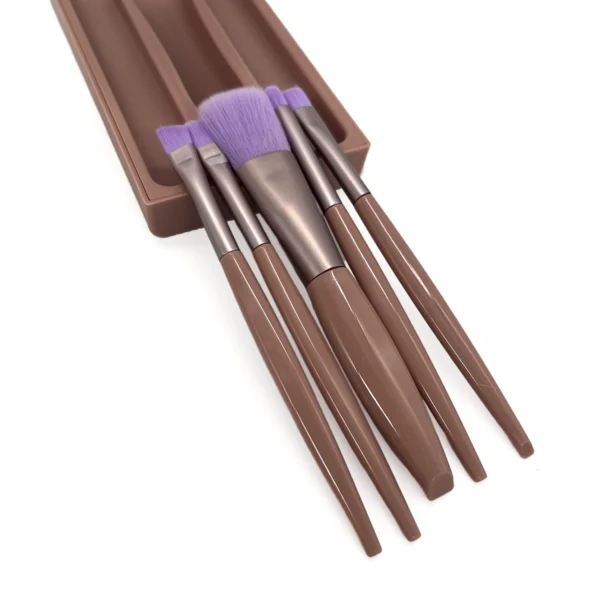 Set Brochas para Maquillaje 5 Pzas. + Espejo