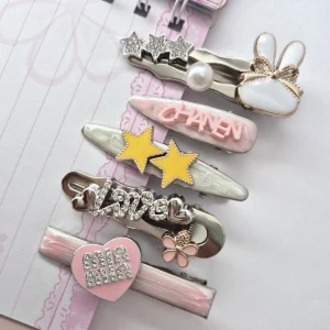 Set de Broches Infantiles Surtidos Rosados 5 Pzas.