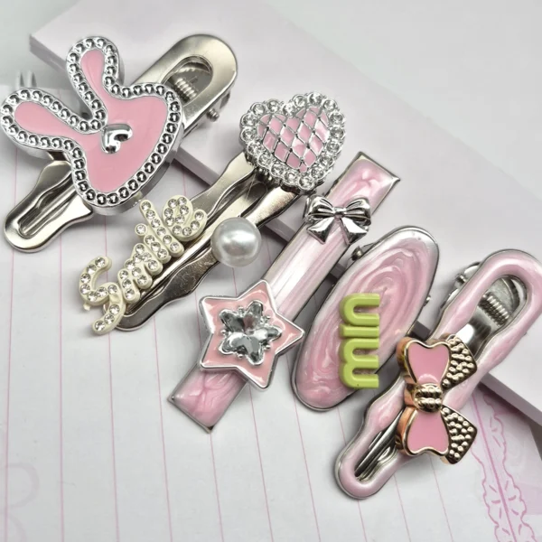 Set de Broches Infantiles Surtidos Rosados 5 Pzas.