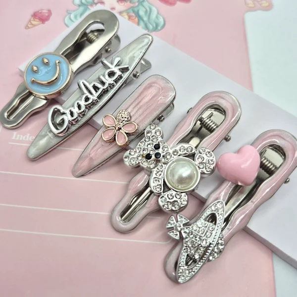 Set de Broches Infantiles Surtidos Rosados 5 Pzas.