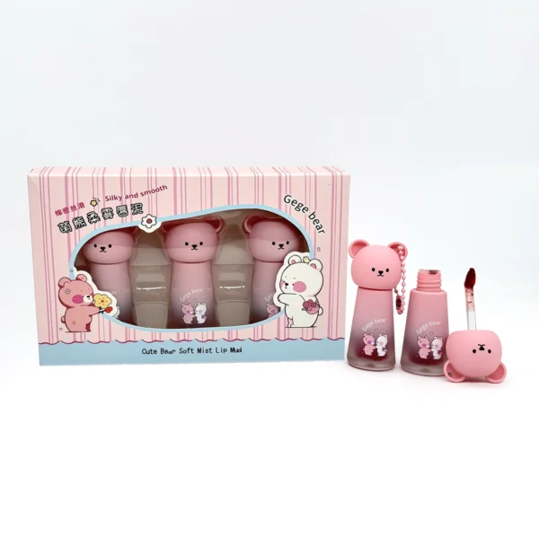 Set de Labiales Velvet Osito 3 Pzas. | Gege Bear
