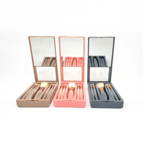 Set de Brochas 5 Pzas. & Caja con Espejo