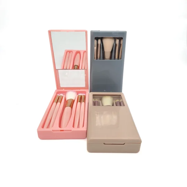Set de Brochas 5 Pzas. & Caja con Espejo