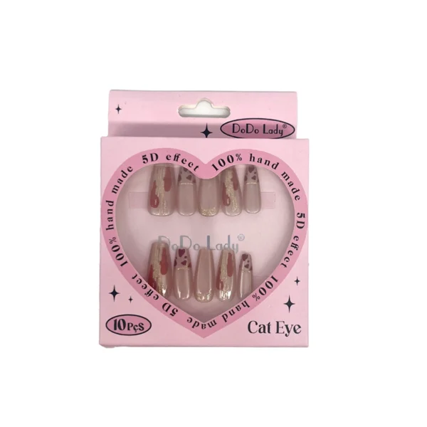 Uñas Postizas Ojo de Gato 5D 10 Pzas. | Dodo Lady