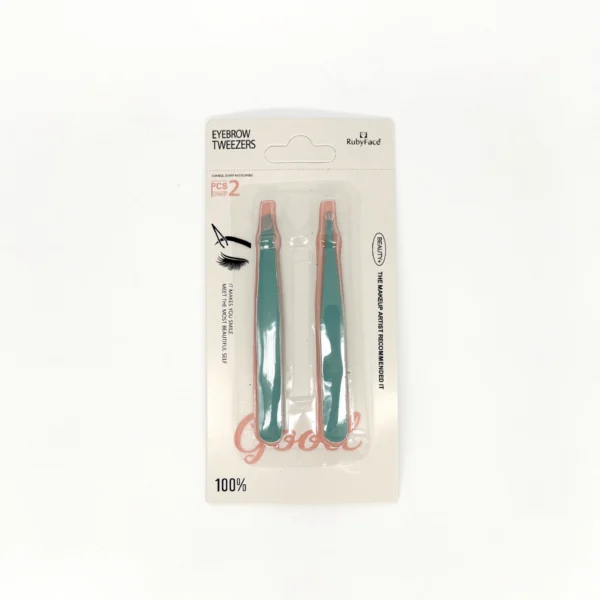 Set de Pinzas para Cejas Punta Gruesa & Fina 2 Pzas. | Ruby Face