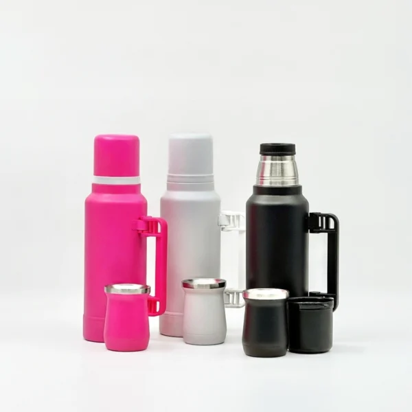 Termo de Acero Inox con Mate 1000ml + 180ml