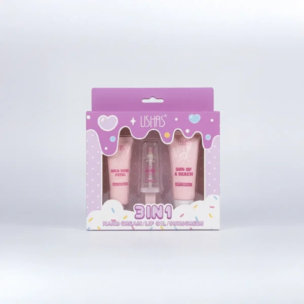 Set 3 en 1 Crema para Manos + Brillo Labial + Protector Solar | Ushas