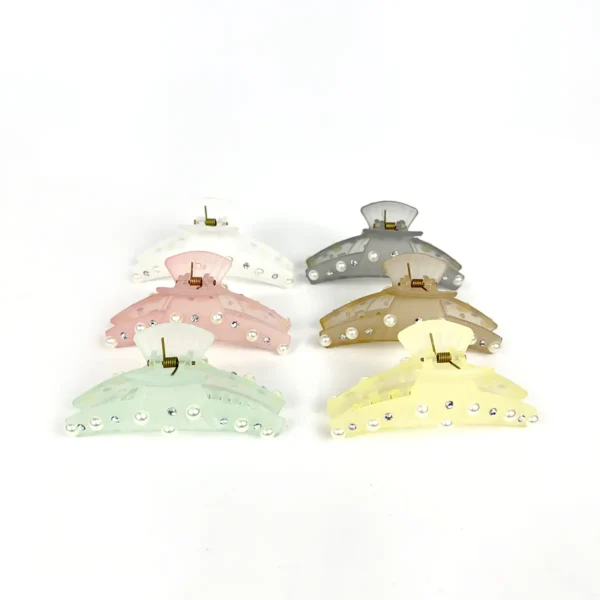 Broche Sirena Transparente con Perlas y Strass