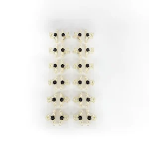 Mini Broche Blanco Rosa Negra con Perlas