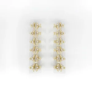 Mini Broche Blanco Perla Grande con Dorado