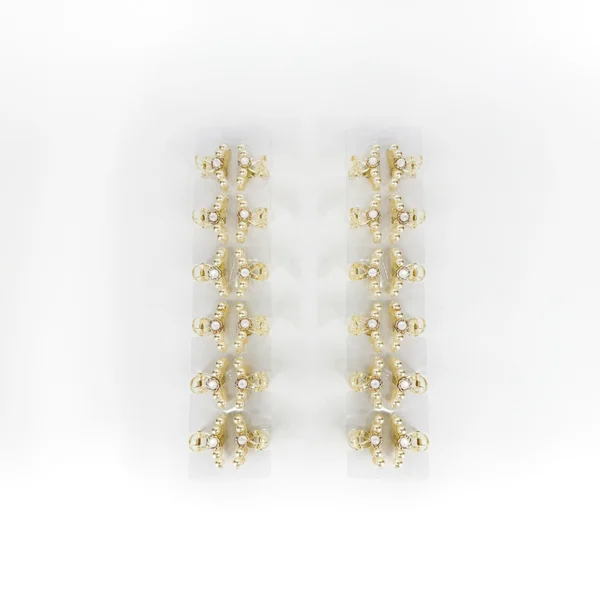 Mini Broche Blanco Perla Grande con Dorado