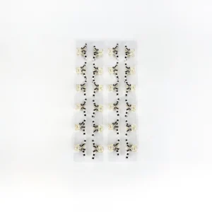 Mini Broche Blanco Moño Negro con Strass