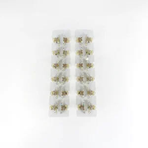 Mini Broche Blanco Trébol Strass con Strass Grande