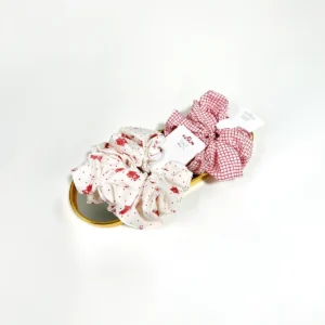 Scrunchies Rojos Grid Check Teddy