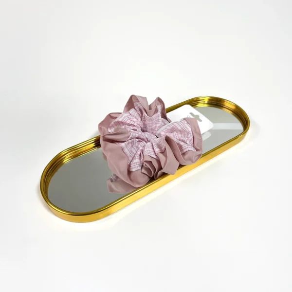 Scrunchies de Cuadro con Bordes Lisos