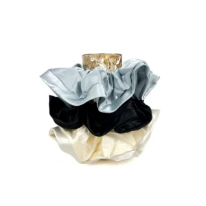 Scrunchies De Satín con Borde Reforzado