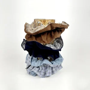 Scrunchies Reversible de Cuadros y Tela