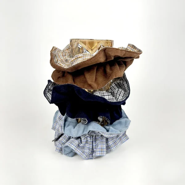 Scrunchies Reversible de Cuadros y Tela