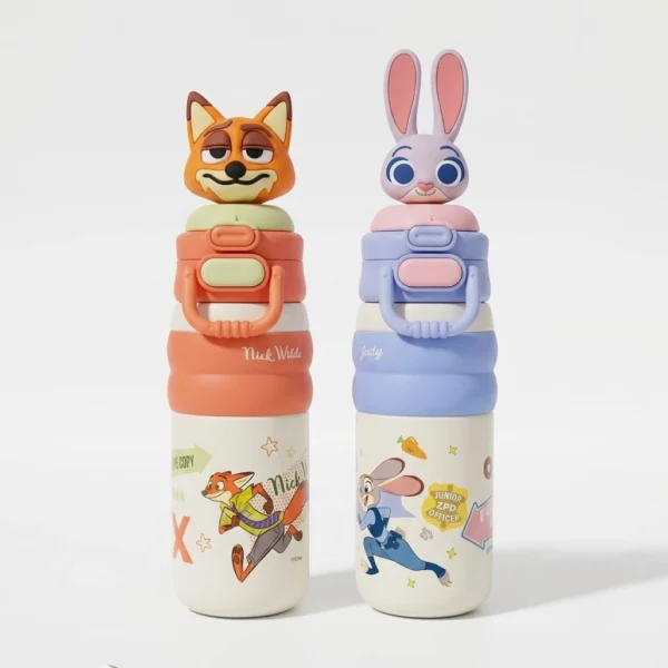 Botella Térmica Infantil Doble Pico Zootopia 480Ml