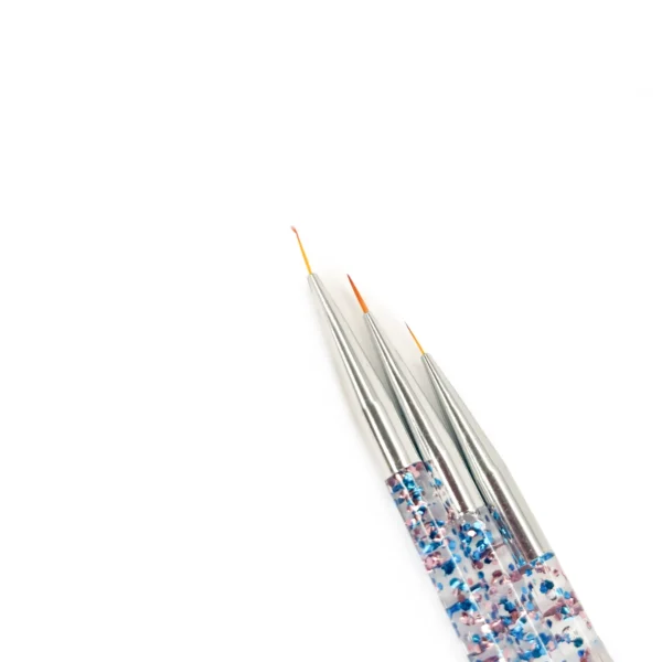 Set Pinceles Liner para Nail Art Mango Gliter 3 Pzas.