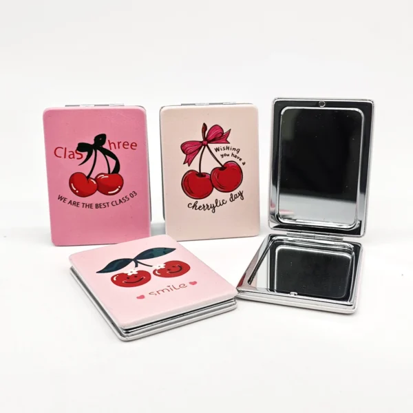 Espejo de Cartera Cereza Rectangular
