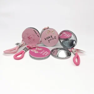 Espejo de Cartera Redondo Love con Charm