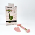 Kit Masajeador Facial de Cuarzo Rodillo + Gua Sha