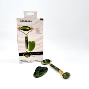 Kit Masajeador Facial de Jade Rodillo + Gua Sha