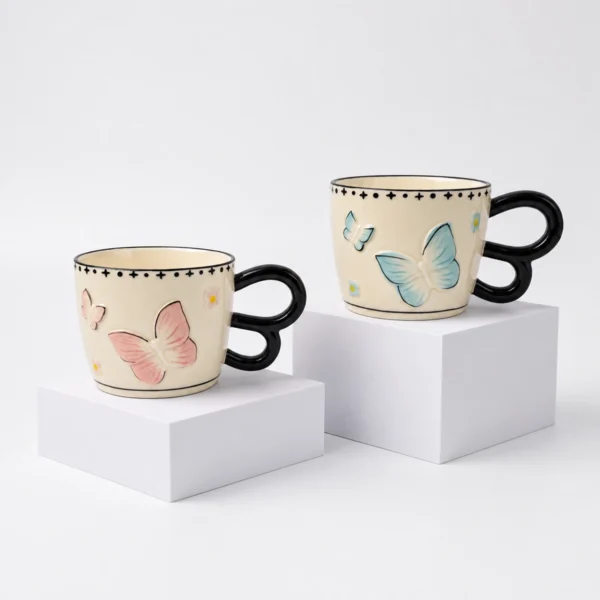 Taza Cerámica Mariposa