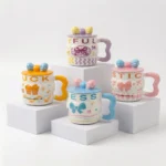 Taza Cerámica Moño Con Tapa