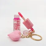 Brillo Labial con Llavero de Corazón