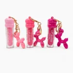 Brillo Labial con Llavero de Perrito Rosa