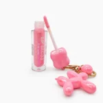 Brillo Labial con Llavero de Perrito Rosa