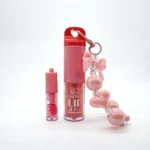 Kit de Brillo Labial con Llavero Rosa