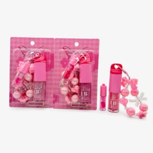 Kit de Brillo Labial con Llavero Rosa