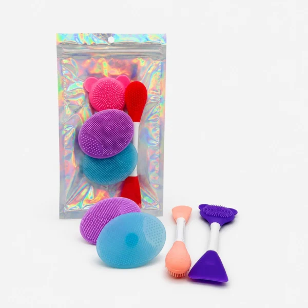 Set de Brochas Limpieza Facial en Silicona 4 Pzas.