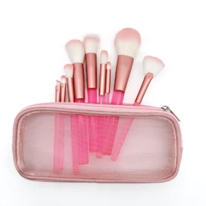 Set de Brochas Para Maquillaje con Estuche 9 Pzas.
