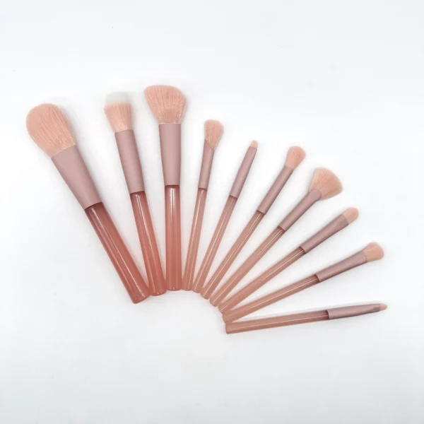 Set de Brochas Para Maquillaje Color Solido 10 Pzas.