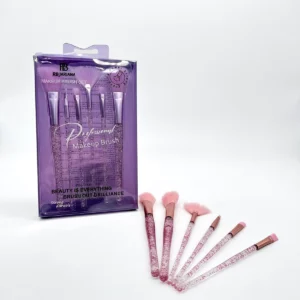Set de Brochas Para Maquillaje con Mango Brillante 6 Pzas.