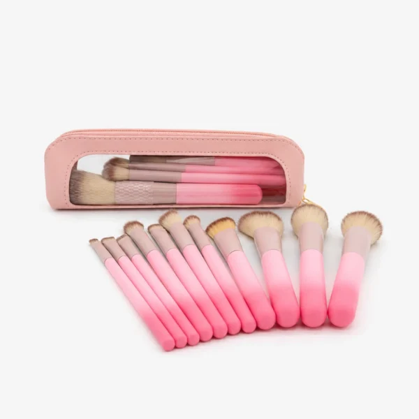 Set de Brochas Para Maquillaje Degradé con Estuche 12 Pzas.