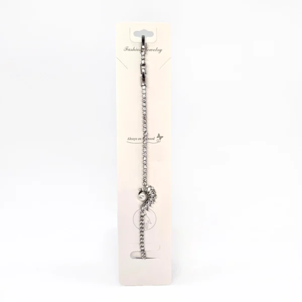 Pulsera con Strass Plateada