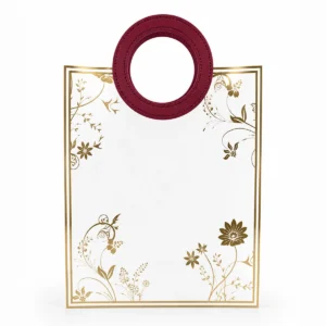 Bolsa Floral con Bordes Dorados 26 X 23 X 12 cm